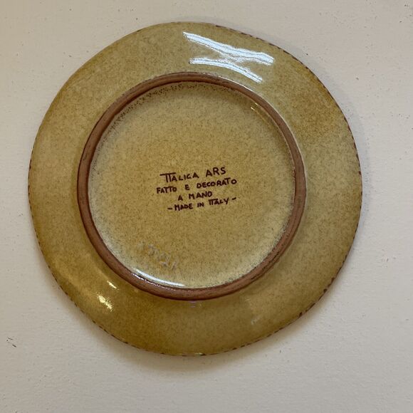 Ceramic "Hand Painted‎ ITALICA ARS" Made in ITALY" 2 Bread Appetizer PLATEs - Picture 4 of 8